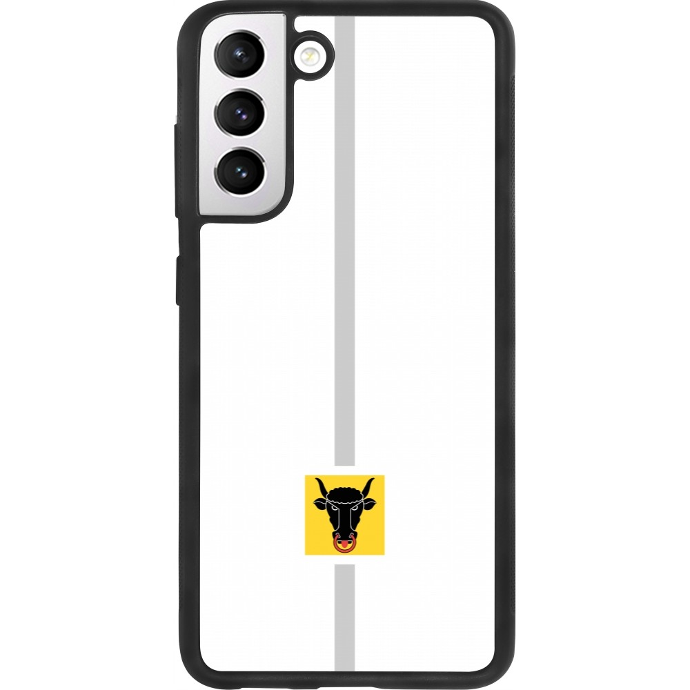 Samsung Galaxy S21 FE 5G Case Hülle - Silikon schwarz Kanton UR weiss