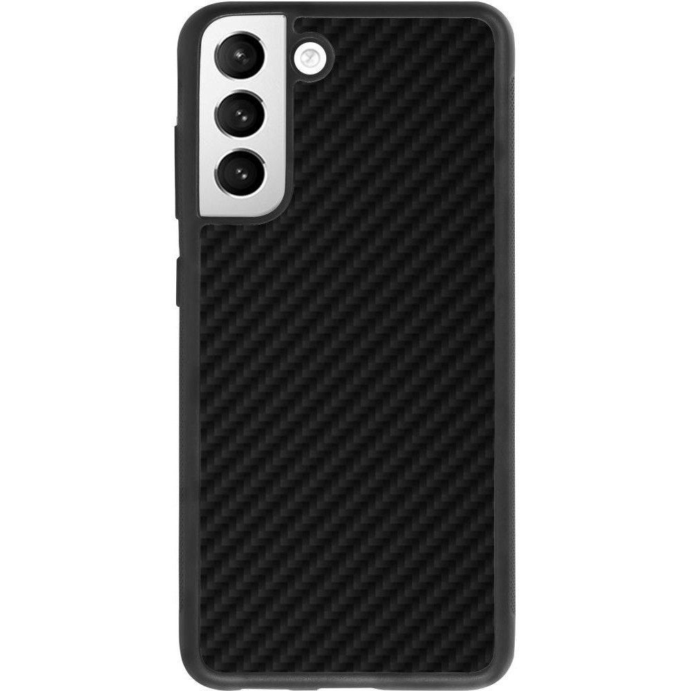 Coque Samsung Galaxy S21 FE 5G - Silicone rigide noir Carbon Basic