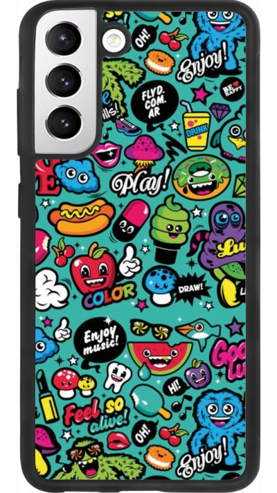 Samsung Galaxy S21 FE 5G Case Hülle - Silikon schwarz Cartoons old school