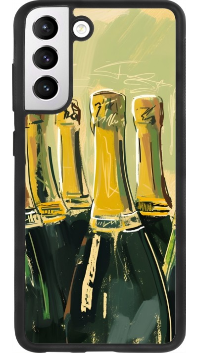 Samsung Galaxy S21 FE 5G Case Hülle - Silikon schwarz Champagne Malerei