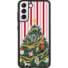 Coque Samsung Galaxy S21 FE 5G - Silicone rigide noir Christmas 25 Happy Holiday