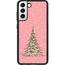 Coque Samsung Galaxy S21 FE 5G - Silicone rigide noir Christmas 25 Pink Tree