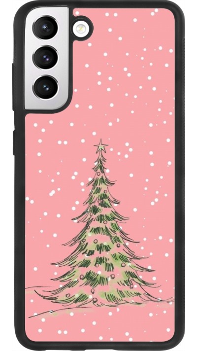Coque Samsung Galaxy S21 FE 5G - Silicone rigide noir Christmas 25 Pink Tree