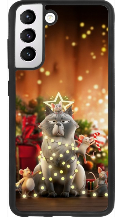 Coque Samsung Galaxy S21 FE 5G - Silicone rigide noir Christmas 25 Xmas Cat
