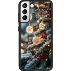 Samsung Galaxy S21 FE 5G Case Hülle - Silikon schwarz Christmas 25 Xmas Decorated Tree