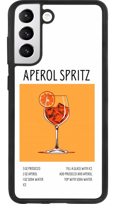 Coque Samsung Galaxy S21 FE 5G - Silicone rigide noir Cocktail recette Aperol Spritz