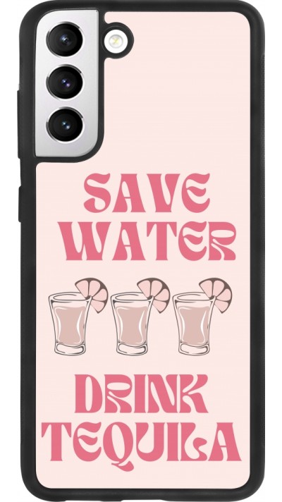 Coque Samsung Galaxy S21 FE 5G - Silicone rigide noir Cocktail Save Water Drink Tequila