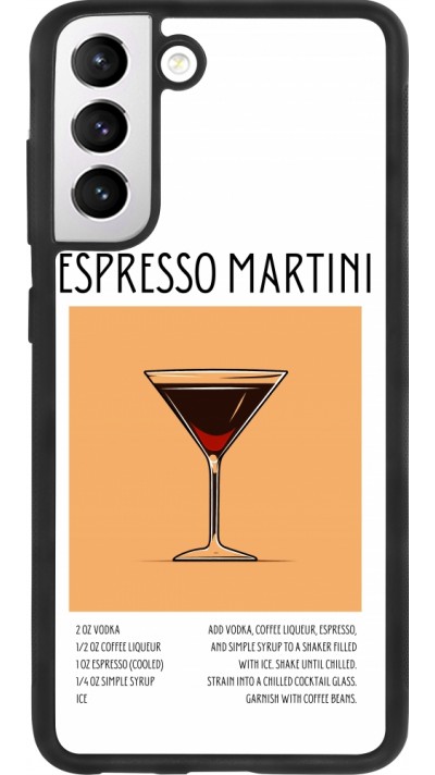 Coque Samsung Galaxy S21 FE 5G - Silicone rigide noir Cocktail recette Espresso Martini