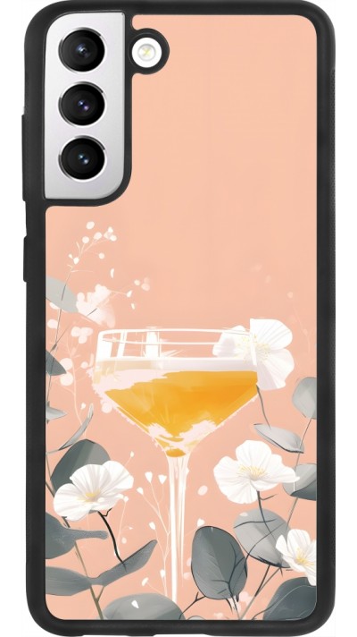 Samsung Galaxy S21 FE 5G Case Hülle - Silikon schwarz Cocktail Flowers