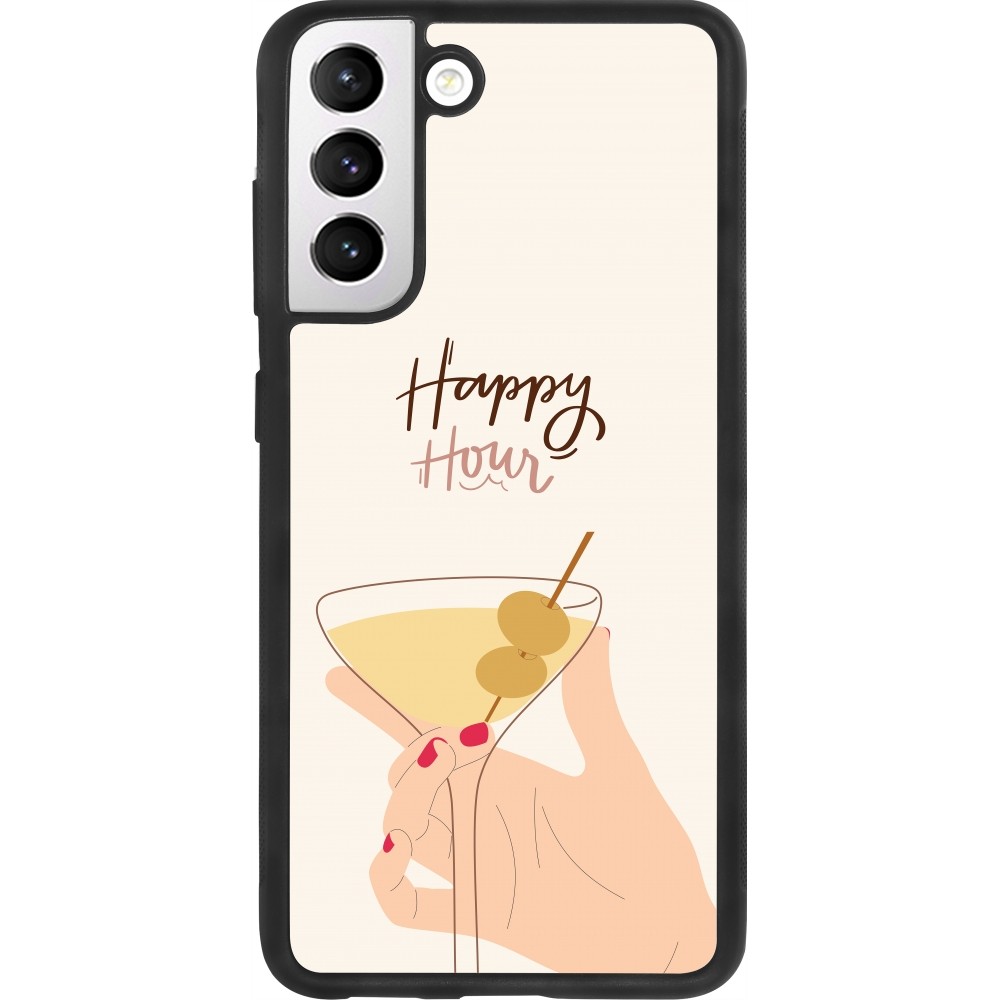 Samsung Galaxy S21 FE 5G Case Hülle - Silikon schwarz Cocktail Happy Hour