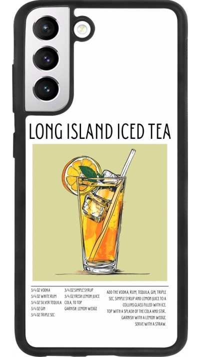 Coque Samsung Galaxy S21 FE 5G - Silicone rigide noir Cocktail recette Long Island Ice Tea