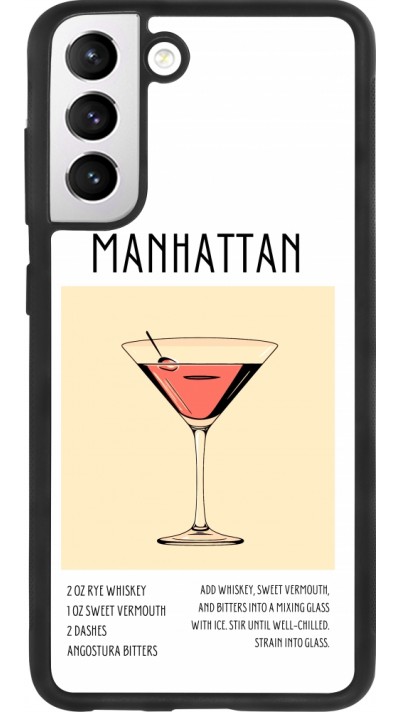 Coque Samsung Galaxy S21 FE 5G - Silicone rigide noir Cocktail recette Manhattan
