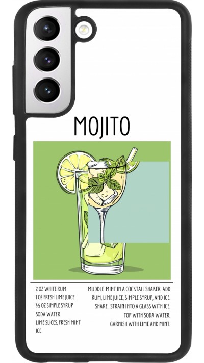 Coque Samsung Galaxy S21 FE 5G - Silicone rigide noir Cocktail recette Mojito