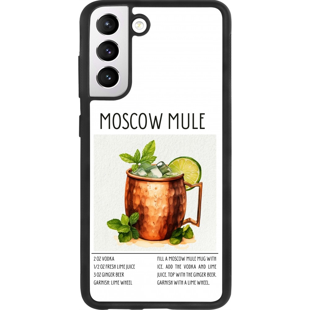 Samsung Galaxy S21 FE 5G Case Hülle - Silikon schwarz Cocktail Rezept Moscow Mule