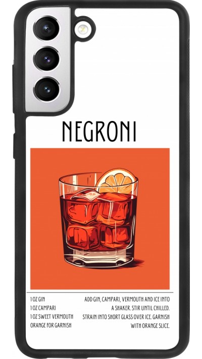 Coque Samsung Galaxy S21 FE 5G - Silicone rigide noir Cocktail recette Negroni
