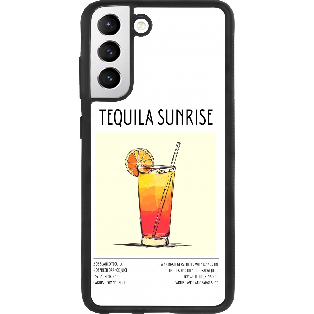 Samsung Galaxy S21 FE 5G Case Hülle - Silikon schwarz Cocktail Rezept Tequila Sunrise