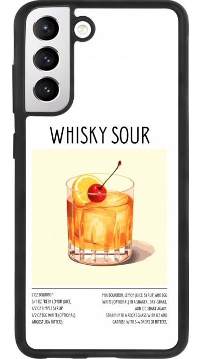 Coque Samsung Galaxy S21 FE 5G - Silicone rigide noir Cocktail recette Whisky Sour