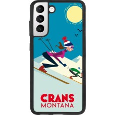 Coque Samsung Galaxy S21 FE 5G - Silicone rigide noir Crans-Montana Ski Downhill