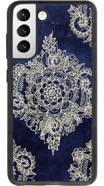 Coque Samsung Galaxy S21 FE 5G - Silicone rigide noir Cream Flower Moroccan