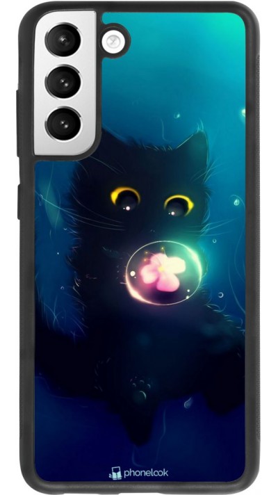 Hülle Samsung Galaxy S21 FE 5G - Silikon schwarz Cute Cat Bubble