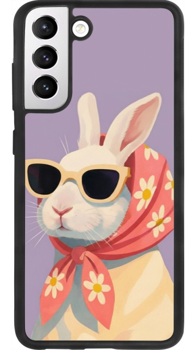 Samsung Galaxy S21 FE 5G Case Hülle - Silikon schwarz Easter 2026 Rabbit with scarf