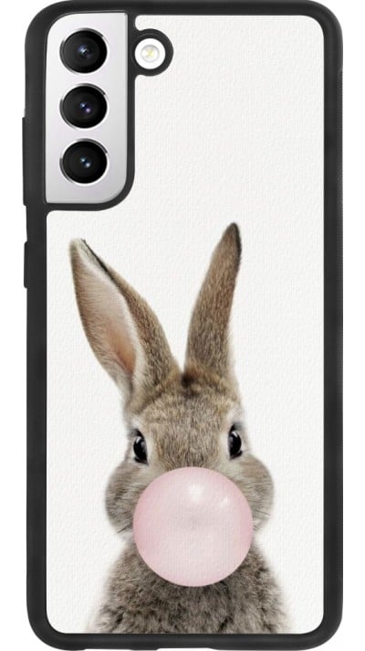 Coque Samsung Galaxy S21 FE 5G - Silicone rigide noir Easter 2023 bubble gum bunny