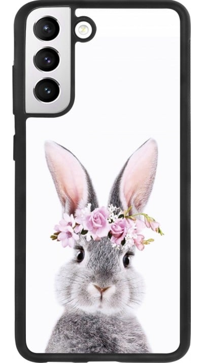 Samsung Galaxy S21 FE 5G Case Hülle - Silikon schwarz Easter 2023 flower bunny
