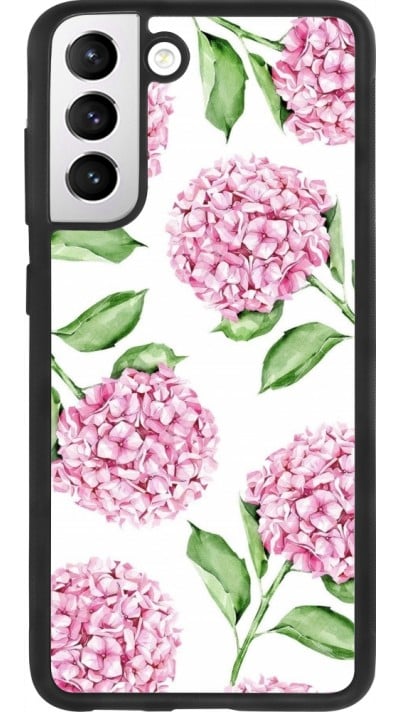 Samsung Galaxy S21 FE 5G Case Hülle - Silikon schwarz Easter 2024 pink flowers
