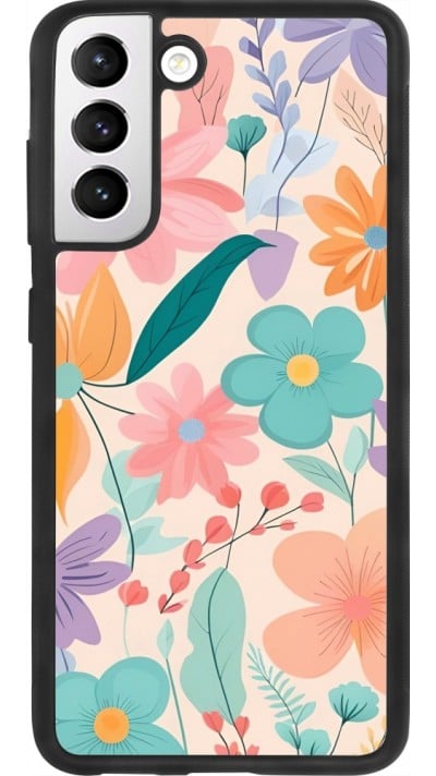 Samsung Galaxy S21 FE 5G Case Hülle - Silikon schwarz Easter 2024 spring flowers