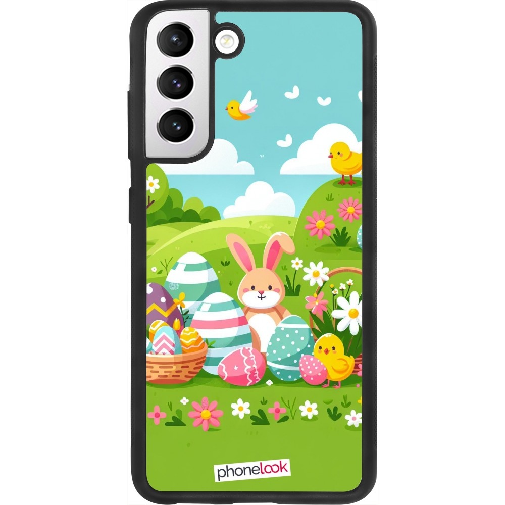 Coque Samsung Galaxy S21 FE 5G - Silicone rigide noir Easter 2025 Green