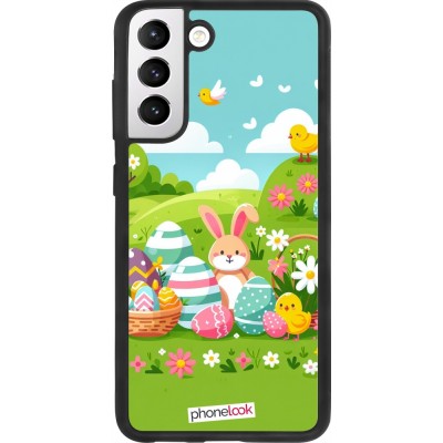 Coque Samsung Galaxy S21 FE 5G - Silicone rigide noir Easter 2025 Green