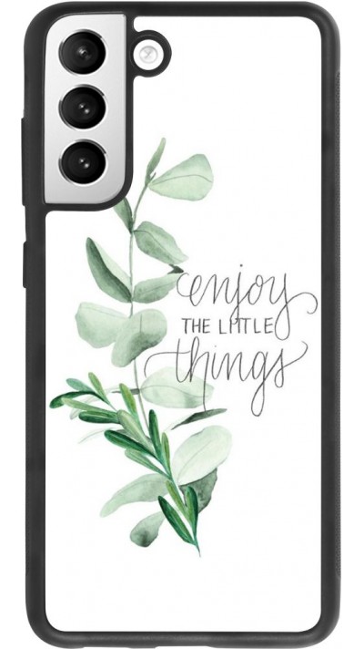 Coque Samsung Galaxy S21 FE 5G - Silicone rigide noir Enjoy the little things