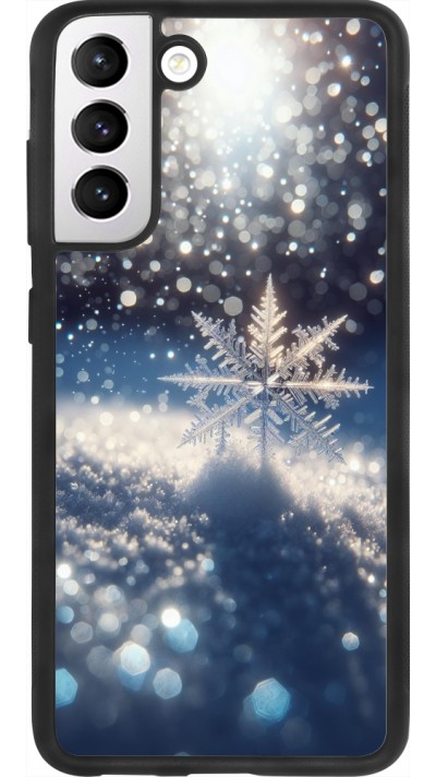 Samsung Galaxy S21 FE 5G Case Hülle - Silikon schwarz Schneeflocke Solar Glanz