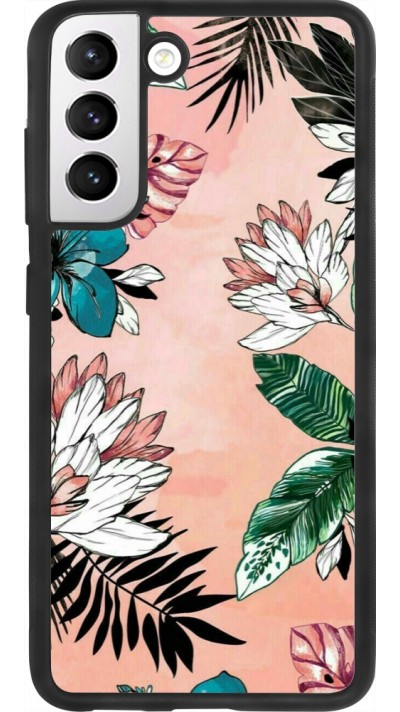 Samsung Galaxy S21 FE 5G Case Hülle - Silikon schwarz Flowers Artprint