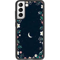 Coque Samsung Galaxy S21 FE 5G - Silicone rigide noir Flowers space