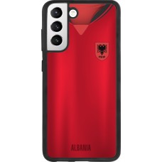 Coque Samsung Galaxy S21 FE 5G - Silicone rigide noir Maillot de football Albanie personnalisable