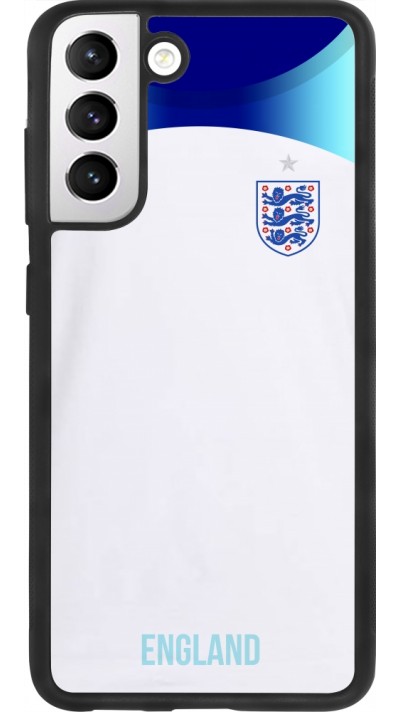 Coque Samsung Galaxy S21 FE 5G - Silicone rigide noir Maillot de football Angleterre 2022 personnalisable