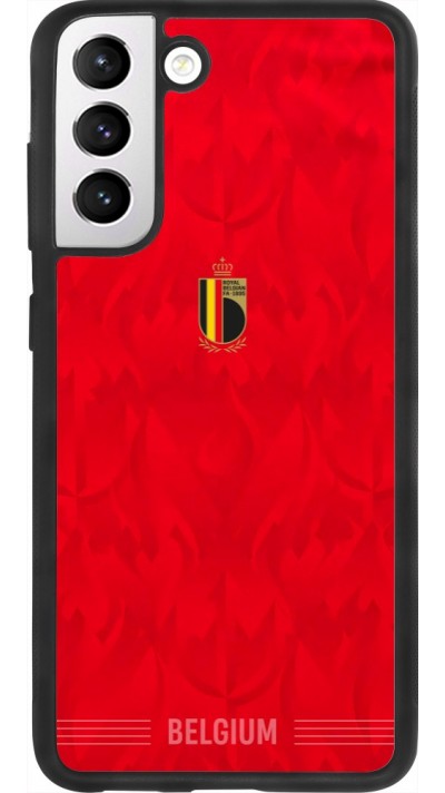 Coque Samsung Galaxy S21 FE 5G - Silicone rigide noir Maillot de football Belgique 2026 personnalisable