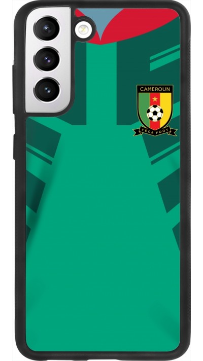 Coque Samsung Galaxy S21 FE 5G - Silicone rigide noir Maillot de football Cameroun 2022 personnalisable