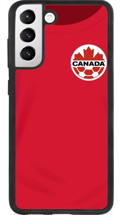 Coque Samsung Galaxy S21 FE 5G - Silicone rigide noir Maillot de football Canada 2022 personnalisable