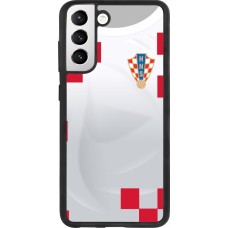 Samsung Galaxy S21 FE 5G Case Hülle - Silikon schwarz Kroatien 2022 personalisierbares Fussballtrikot