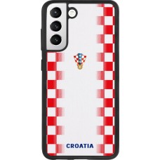 Coque Samsung Galaxy S21 FE 5G - Silicone rigide noir Maillot de football Croatie 2026 personnalisable
