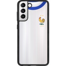 Coque Samsung Galaxy S21 FE 5G - Silicone rigide noir Maillot de football France Extérieur personnalisable
