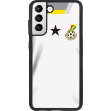 Coque Samsung Galaxy S21 FE 5G - Silicone rigide noir Maillot de football Ghana 2022 personnalisable