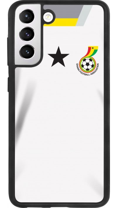 Coque Samsung Galaxy S21 FE 5G - Silicone rigide noir Maillot de football Ghana 2022 personnalisable