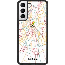 Coque Samsung Galaxy S21 FE 5G - Silicone rigide noir Maillot de football Ghana 2026 personnalisable