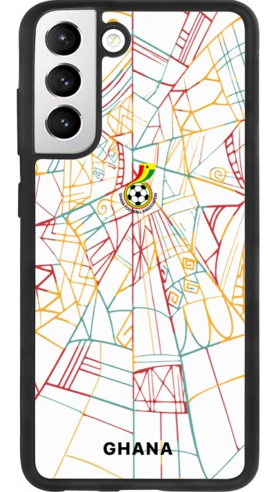 Coque Samsung Galaxy S21 FE 5G - Silicone rigide noir Maillot de football Ghana 2026 personnalisable