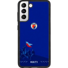 Coque Samsung Galaxy S21 FE 5G - Silicone rigide noir Maillot de football Haiti 2026 personnalisable