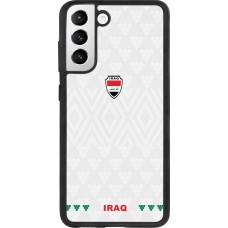 Coque Samsung Galaxy S21 FE 5G - Silicone rigide noir Maillot de football Irak 2026 personnalisable