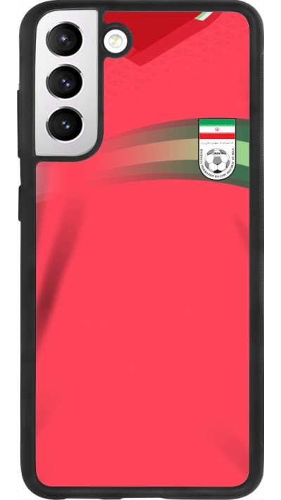 Coque Samsung Galaxy S21 FE 5G - Silicone rigide noir Maillot de football Iran 2022 personnalisable